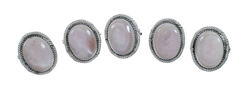 Navajo Pink Shell Sterling Silver Ring Size 7-3/4 NX11493